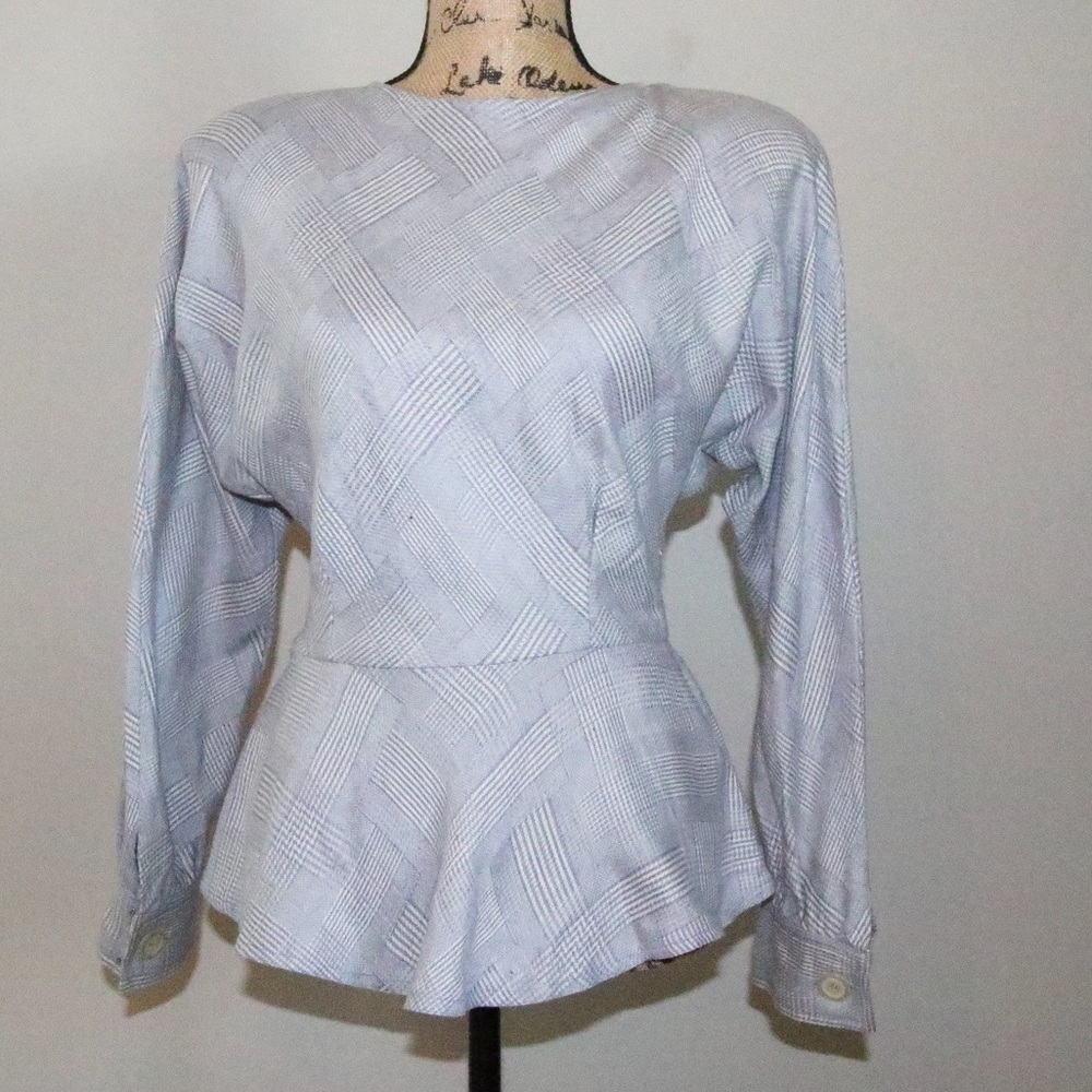 Vintage St  80s Gillian Kay Unger peplum top  sz 6
